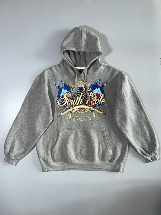South Pole Grey Graphic Hoodie (2Xl)