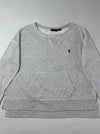 Polo Ralph Lauren Heather Grey Kangaroo Pocket Crewneck Sweatshirt (L)