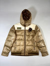 Bobson Jeans Gold Tan Hooded Puffer Jacket  (L/XL) (Detachable Cap)