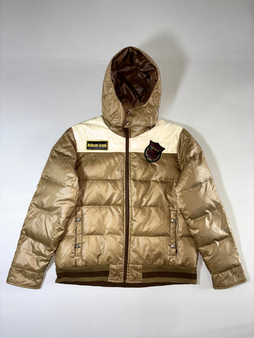 Bobson Jeans Gold Tan Hooded Puffer Jacket  (L/XL) (Detachable Cap)