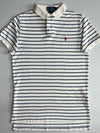 Polo by Ralph Lauren Striped Custom Fit Polo – White/Navy (S/M)