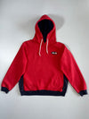 Vintage Stussy Made In USA Colourblock Red Navy Hoodie Oval Logo  (M)