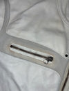 Vintage Armani Jeans White Perforated Leather Café Racer Biker Jacket (L)