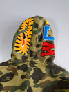 BAPE A Bathing Ape 1st Camo Shark Full Zip Hoodie Green Camo Double Zip (M/L)