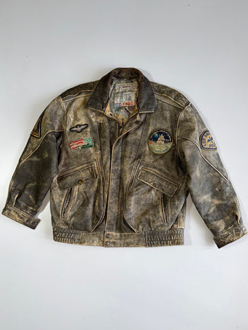 ZUltra Premium Vintage RARE Flight Jacket Pure Leather (L)