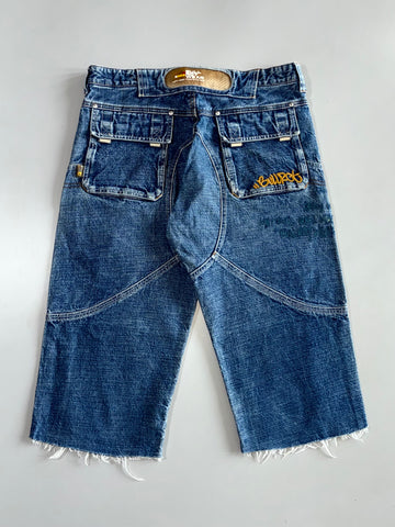 Y2K Graffiti Liner Denim Shorts (W:32 |L:28)