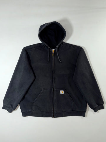 Carhartt Black Heavyweight Full-Zip Workwear Hoodie – Made in Mexico (3XL)