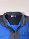 Black Yak Royal Blue & Charcoal Colourblock Half-Zip Fleece Pullover (M)