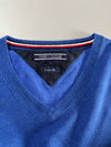Tommy Hilfiger Cotton Silk V-Neck Sweater – Royal Blue (L)