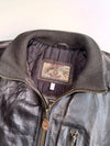 90s Armani Jeans (AJ) Vintage Brown Leather A-2 Style Flight Bomber Jacket (M/L)