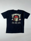 Bad to the Bone” St. Kitts & Nevis Skull Graphic Tee — Black (L)
