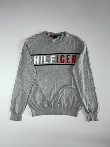 Tommy Hilfiger Spellout Knit Sweater – Grey, Men’s(M)