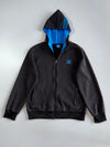 Vintage Adidas Originals Trefoil Black & Blue Zip-Up Hoodie (M)
