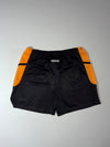 Vintage Kappa Black & Orange Football Shorts (W:33) (L:17)
