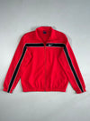 Nike Red Track Jacket – Black & White Chest Stripe, Mesh Lined (L)