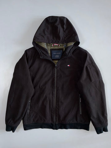 Tommy Hilfiger | Water & Wind Resistant Hooded Bomber Jacket | Dark Brown (XL)