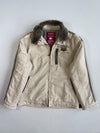 Wen & Chun Beige Sherpa-Lined Work Jacket with Faux Fur Collar (XL)