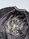 Suzy Shier Black Satin Embroidered Bomber Jacket (S/M)