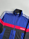 Vintage 90s Adidas Trefoil Colour-Block Track Jacket – Blue/Black/Red (2XL)