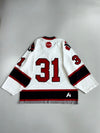 Vintage Nepean Raiders #31 White Red Black Canadian Minor Hockey Mesh Game Jersey (XL)