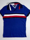 Tommy Hilfiger Flag Stripe Slim Fit Polo T-Shirt – Royal Blue/Navy (XS)
