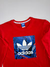 Adidas Originals Red Trefoil Graphic Long Sleeve T-Shirt(S)