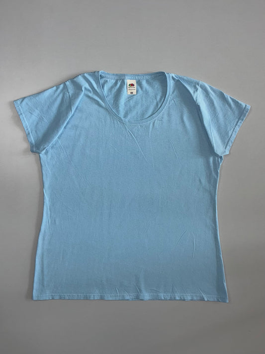 Fruit of the Loom Ladies Valueweight Plain Scoop Neck T-Shirt Sky Blue (XL)