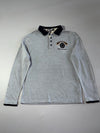 Big Train Osaka Japanese Graphic Long Sleeve Polo Shirt – Grey (L)
