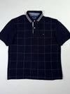 Tommy Hilfiger Windowpane Check Polo — Navy/White (XL)