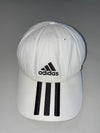 Adidas Baseball 3-Stripes White Cap – Black Embroidered Logo (Adjustable)