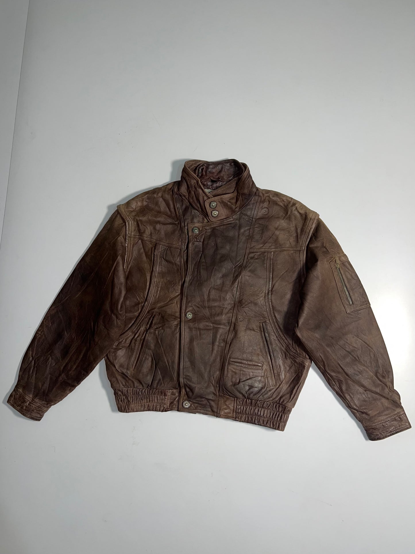 ZUltra RARE Original Leather Double Collar Jacket (L)