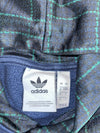 Adidas Originals Navy 3-Stripe Hoodie with Tartan Plaid Hood (S)