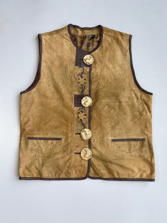 Super Premium Original Pure Suede Leather Vest (M)