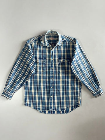 Levi’s Indigo Plaid Flannel Shirt (Hard Cotton) (M/L)