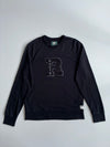 Roots Varsity “R” Logo Crewneck Sweatshirt – Black (L)