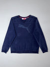 Puma Big Cat Logo Crewneck Sweatshirt  Navy Blue, (M)