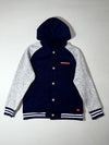Dickies Navy & Grey Varsity Hoodie Jacket – Button-Up, (L)