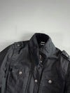 Vintage Spirit Motors Black Military Style Moto Jacket Paded (XS)