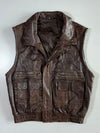 Brown Leather Multi-Pocket Vest (M/L)