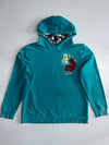 Big Train Osaka Koi Fish Embroidered Teal Hoodie (L)