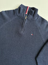 Tommy Hilfiger Waffle Knit Quarter-Zip Sweater – Navy (S)