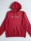 Vintage Champion Embroidered Script Hoodie – Faded Red (2XL)