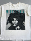 Whitney Houston “WHITNEY” Vintage 80s Graphic Tee — B&W Portrait Star Print Off-White (M/L)