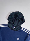 Adidas Originals Navy 3-Stripe Hoodie with Tartan Plaid Hood (S)