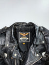 Genuine Pure Leather Fringe Biker Jacket (L)