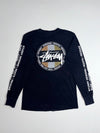 Stussy Jah Irie Feeling Dot Logo Black Long Sleeve Tee (S)