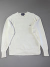 Vintage Polo by Ralph Lauren White Cotton Knit Crewneck Sweater (M)