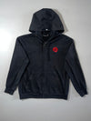 Adidas Basketball Club Derrick Rose Black Zip Hoodie Red Rose Logo (L)
