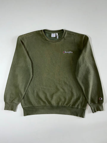 Champion Organic Cotton Olive Green Crewneck Sweatshirt  (XL)