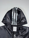 Adidas 3-Stripe Hooded Shell Track Jacket Black/Silver,((XS)